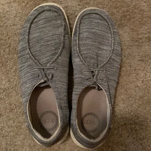 Size 9 sparkly gray Hey Dudes